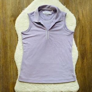 Pebble Beach Lavender Sleeveless Polo Top - Size Medium